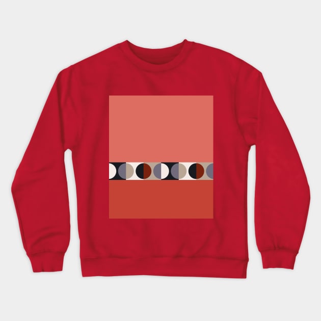 suprematism moon || tomato pink Crewneck Sweatshirt by Ia-Po